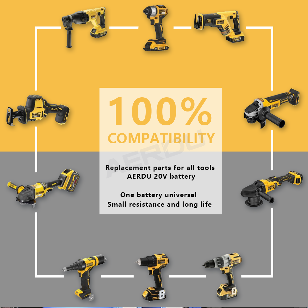 For DEWALT 20V 2.0A Lithium Battery Packs DCB203 DCB207 DCB201 DCB203 DCB207 DCB200 DCB200 DCB204