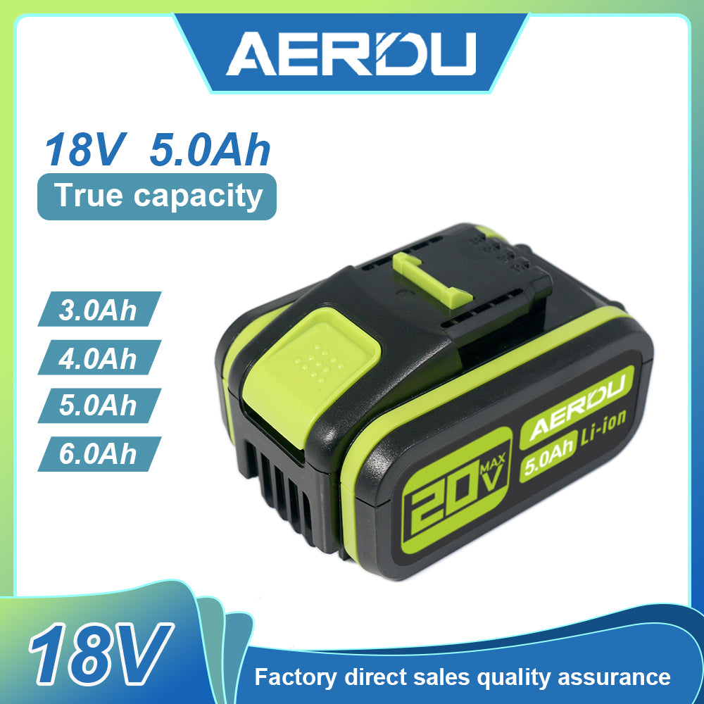 For Worx 18V(20V Max) 5.0Ah Li-ion Battery WA3551 – Fits Drills/Trimmers, Long-Runtime