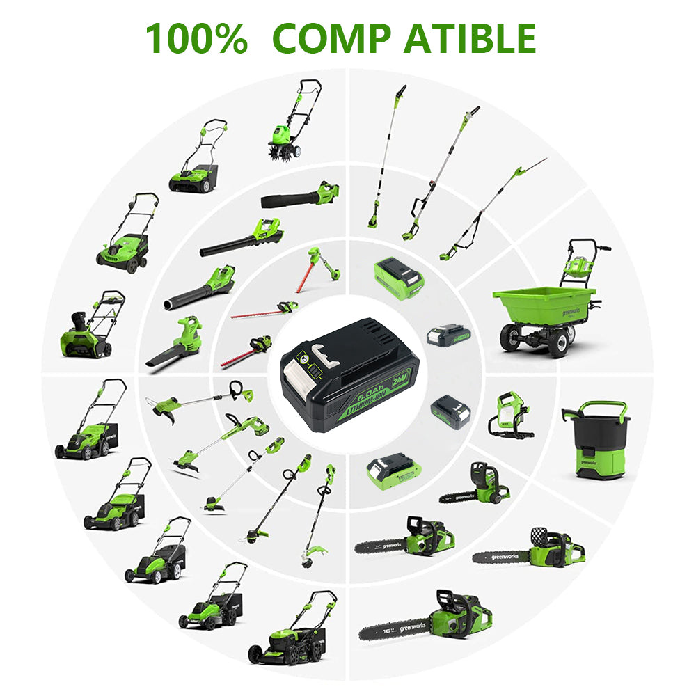 24V 6.0Ah For Greenworks 24 Volt Lithium Battery 20302 20672 20202 20322 20262 20292