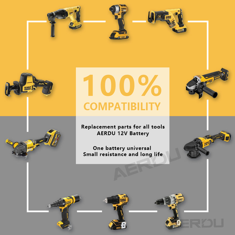 For Dewalt 12V 6-Cell 3.0A Battery – Compatible with Dewalt Drills/Screwdrivers, Global Compatibility