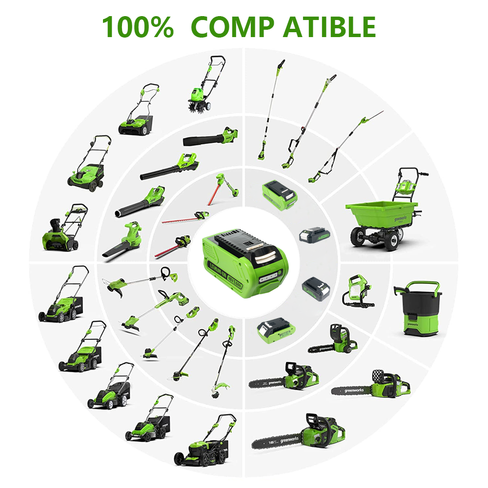5.0Ah Lithium Battery For GreenWorks 40V 20-Cell 5.0A Battery – High-Performance for G-MAX Lawn Mowers/Grinders 29462 29482 29252 29472
