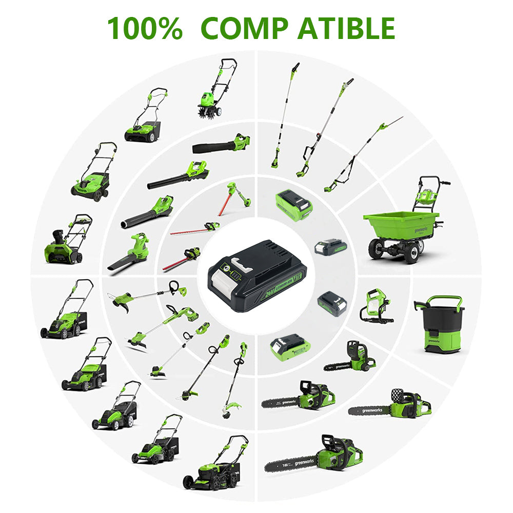 24V 2.0Ah Replacement Battery for Greenworks Battery 21342 20362 Fit for 24V Cordless Power Tools Lithium-Ion Battery ST48B2210 CS48L4410 BL48B2510 48HT24