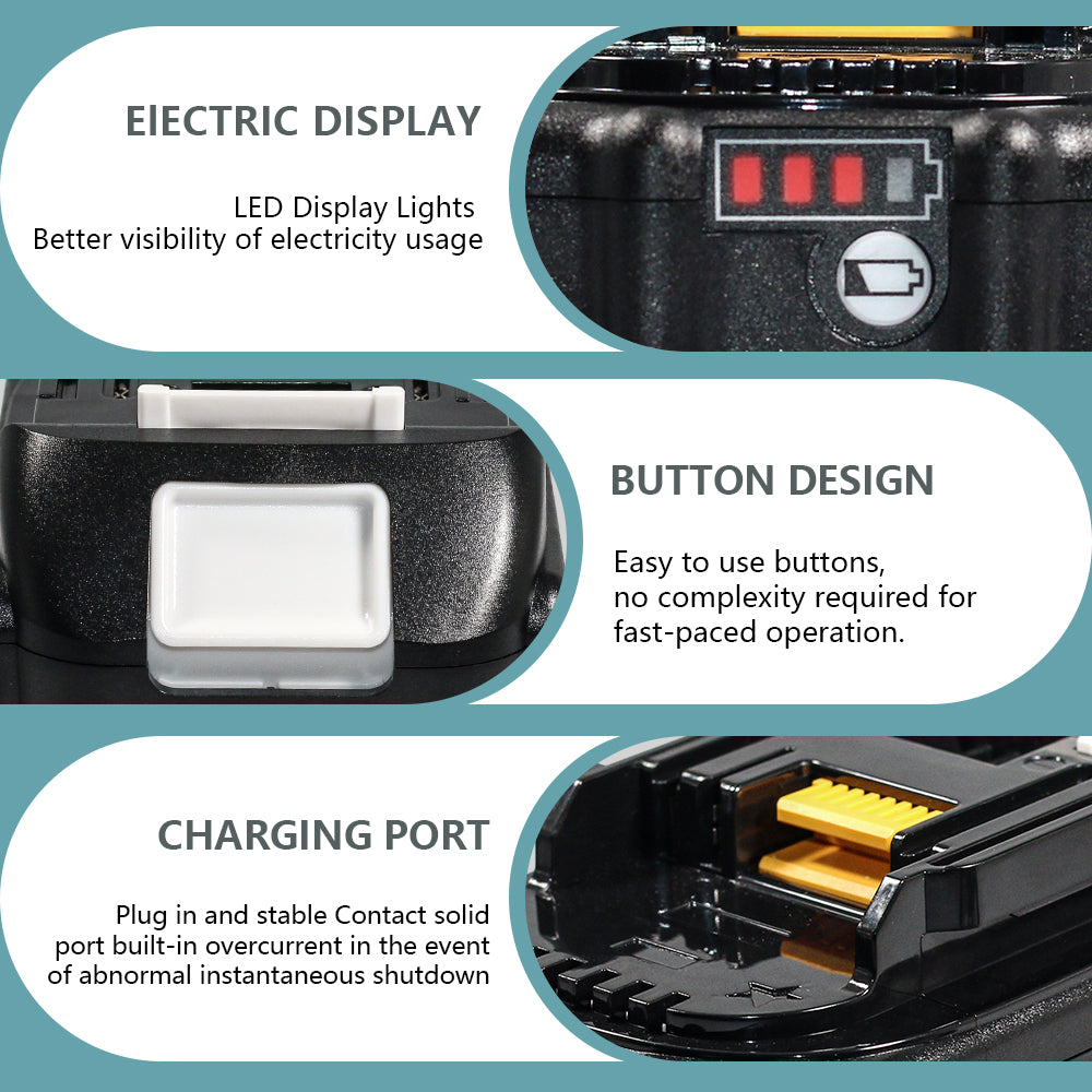 18V For Makita BL1830B 4.0Ah 18Volt Lithium Battery BL1850B BL1860B Cordless