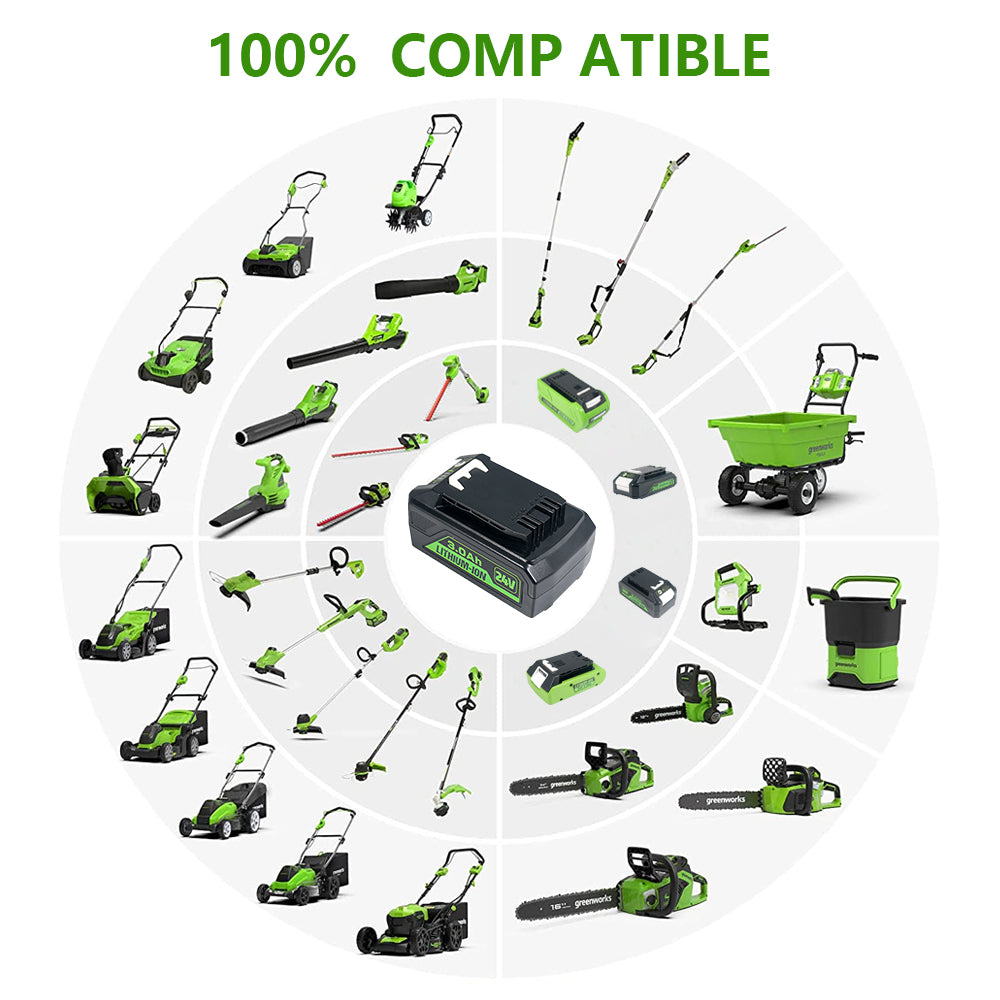 24V 3.0Ah For Greenworks 24 Volt Lithium Battery 20302 20672 20202 20322 20262 20292