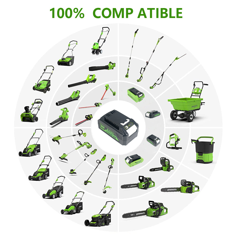 24V 5.0Ah For Greenworks 24 Volt Lithium Battery 20302 20672 20202 20322 20262 20292