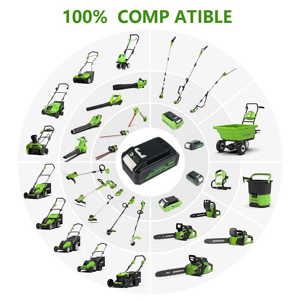 24V 4.0Ah For Greenworks 24 Volt Lithium Battery 20302 20672 20202 20322 20262 20292