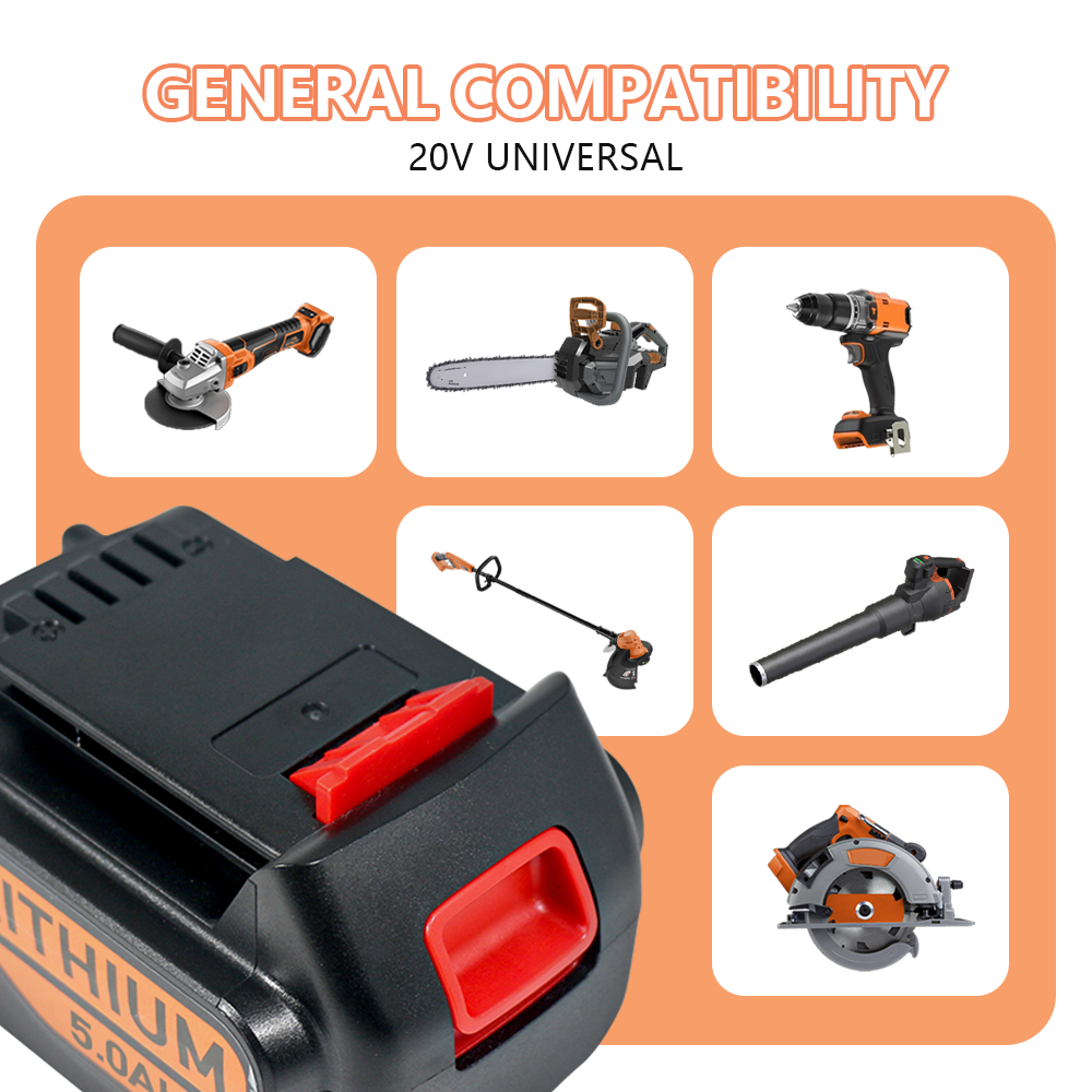 For Black&Decker 20V 5.0Ah Lithium Battery 20 Volt LB2X4020-OPE LBXR20 LB20