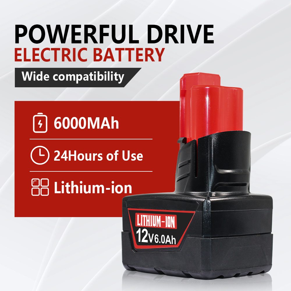 12V 6.0Ah For Milwaukee M12 Battery 12Volt Extended Capacity 48-11-2460