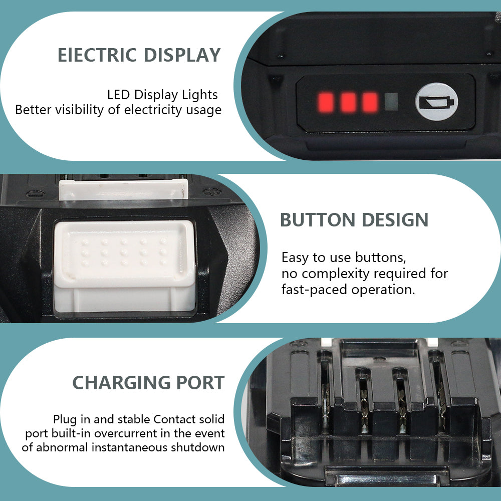For Makita 10-Cell 40V 2.0A Battery – Long-Runtime Replacement for Makita 40V Tools, Worldwide Compatibility