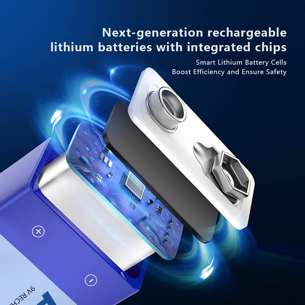 AERDU 2200mWh Micro USB 9 Volt Li-ion Rechargeable Battery 6F22 9V Li ion Lithium Battery for RC Helicopter Model Microphone Toy