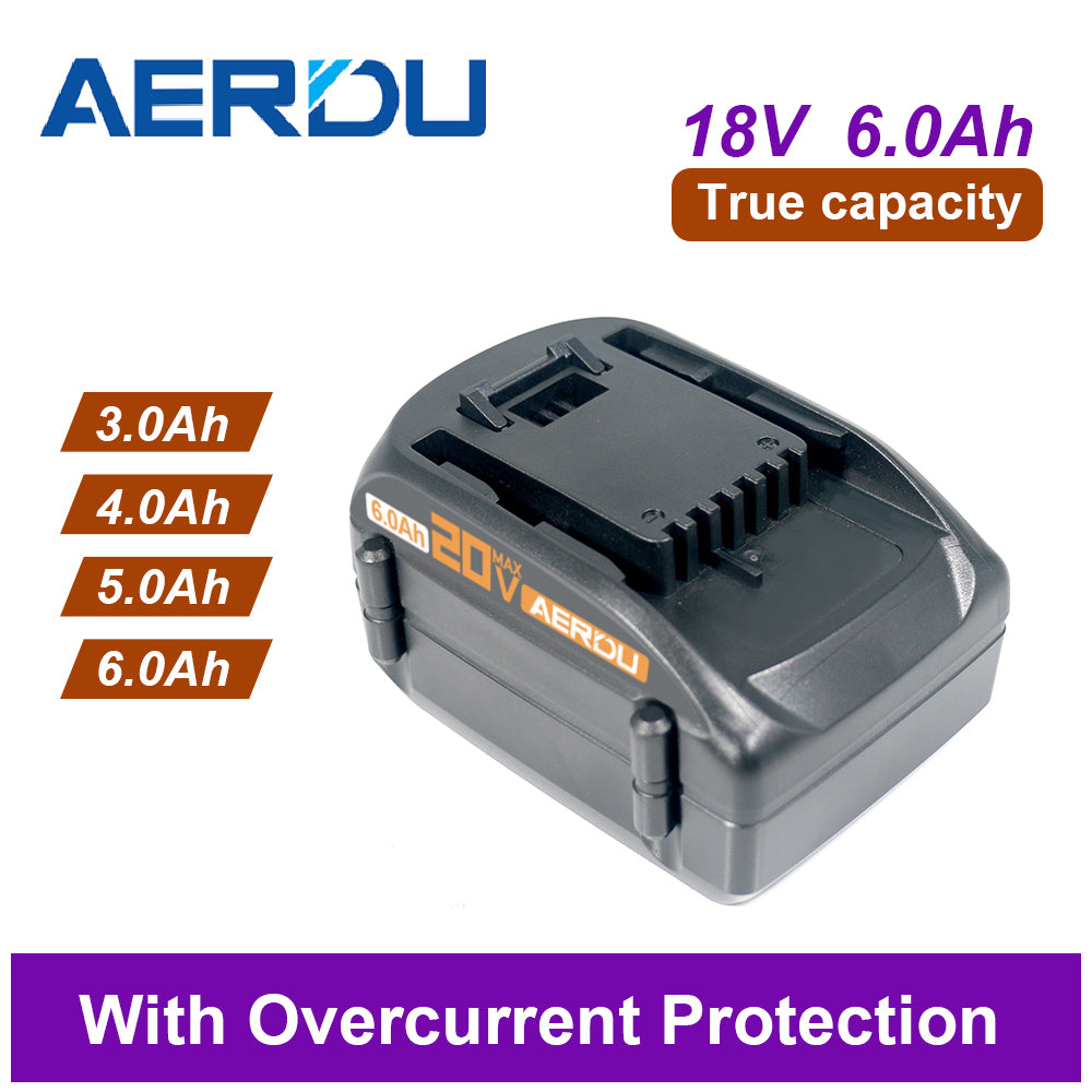 MAX 18V For Worx WA3512 18V 6.0 Ah high capacity battery with indicator