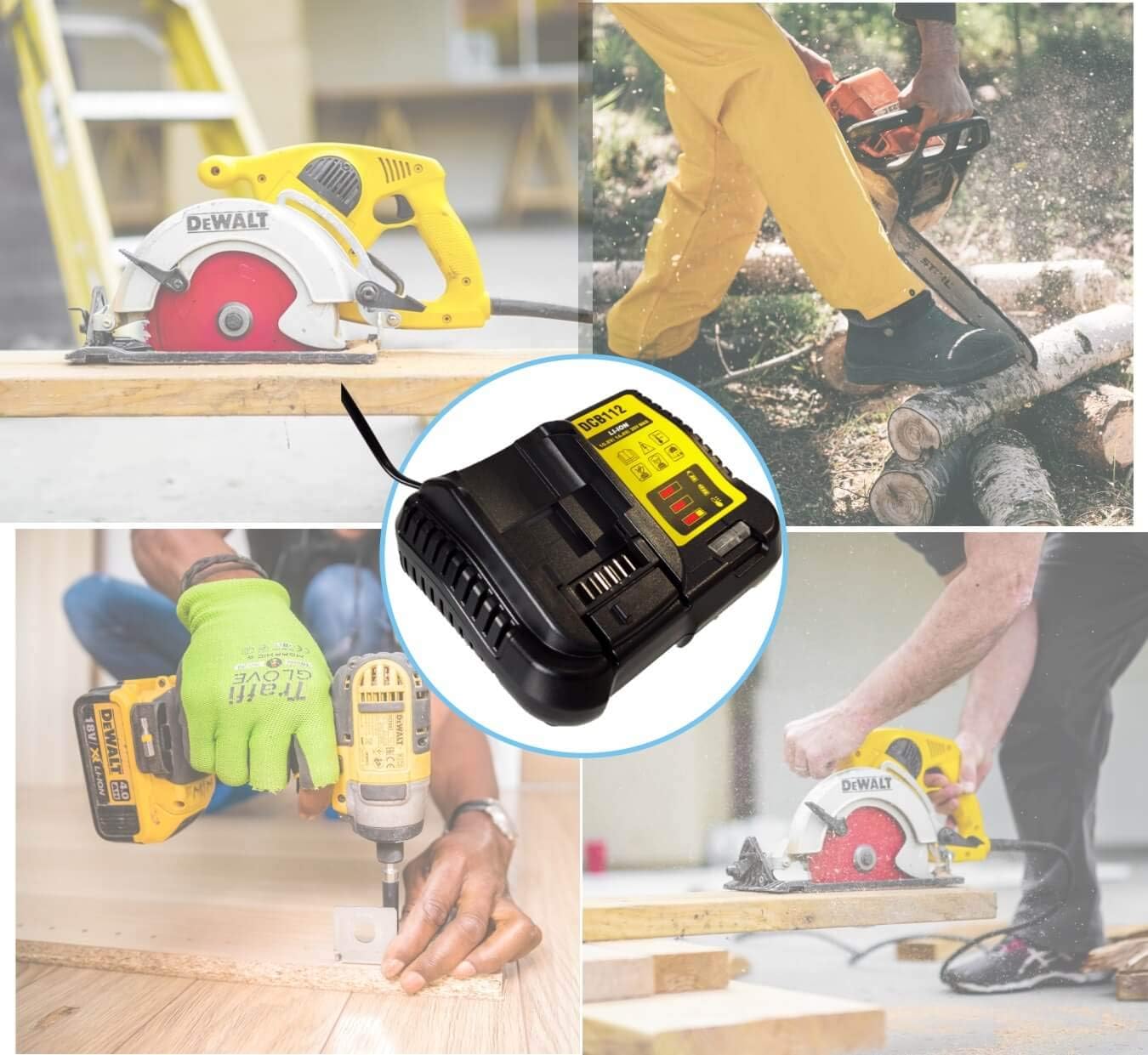 DCB112 Charger for DEWALT 12V-20V Lithium-Ion Battery DCB200 DCB205 DCB206 Drill EU