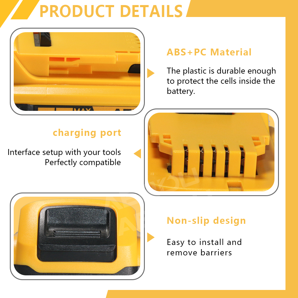 6.0Ah Battery For DeWalt 20V 20 Volt MAX DCB200 DCB206 DCB205 Lithium Ion