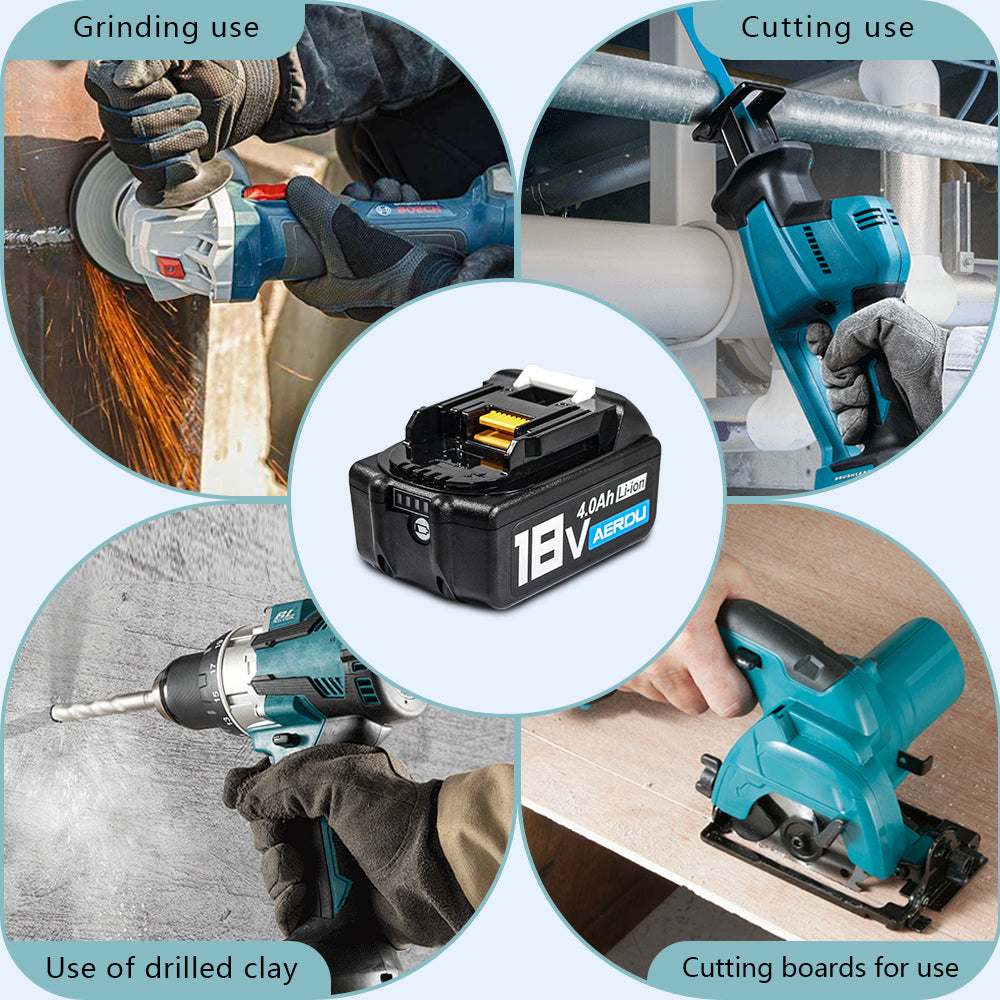 18V For Makita BL1830B 4.0Ah 18Volt Lithium Battery BL1850B BL1860B Cordless