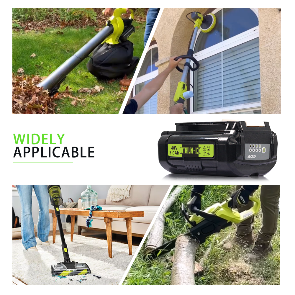 For Ryobi 40V 20-Cell 3.0A Battery – Compatible with ONE+ HP Drills/Trimmers, Global Use