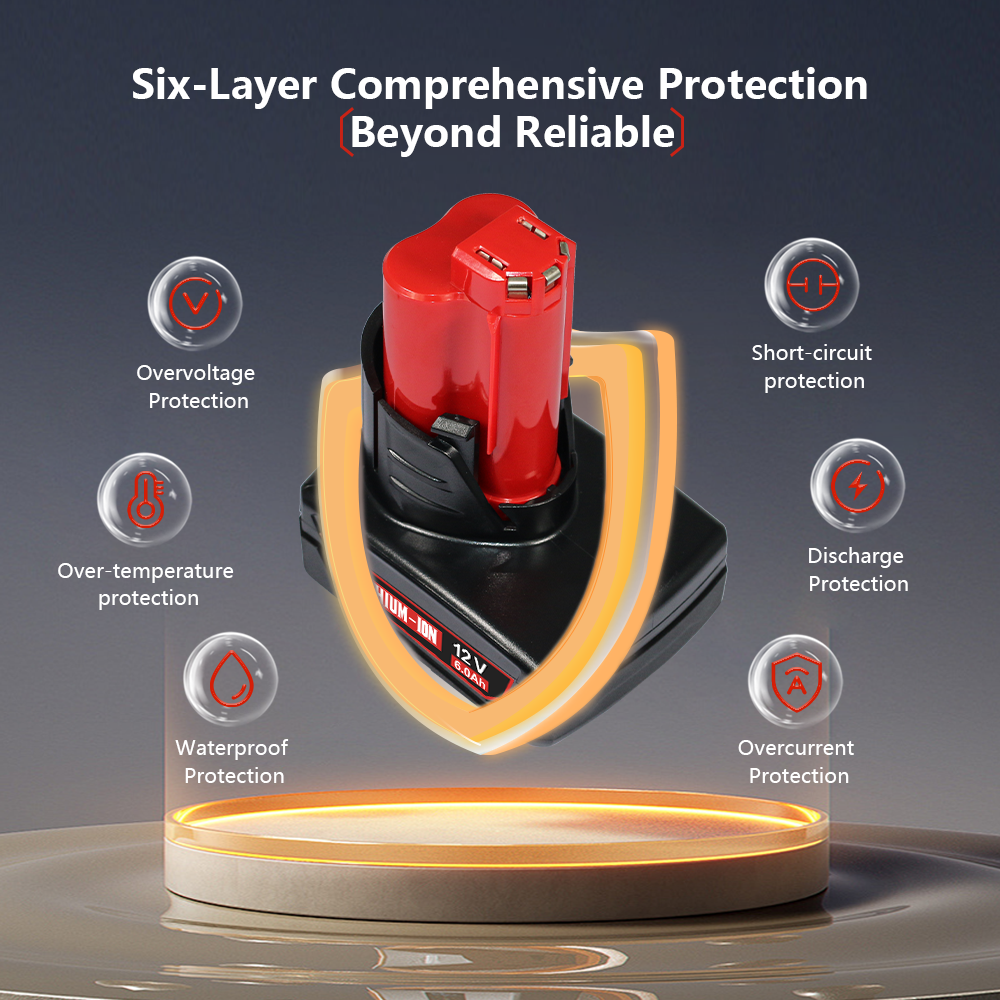 M12 6.0Ah Battery for Milwaukee M-12 12V Lithium-Ion Battery 48-11-2411 48-11-2440 48-11-2402 Tools