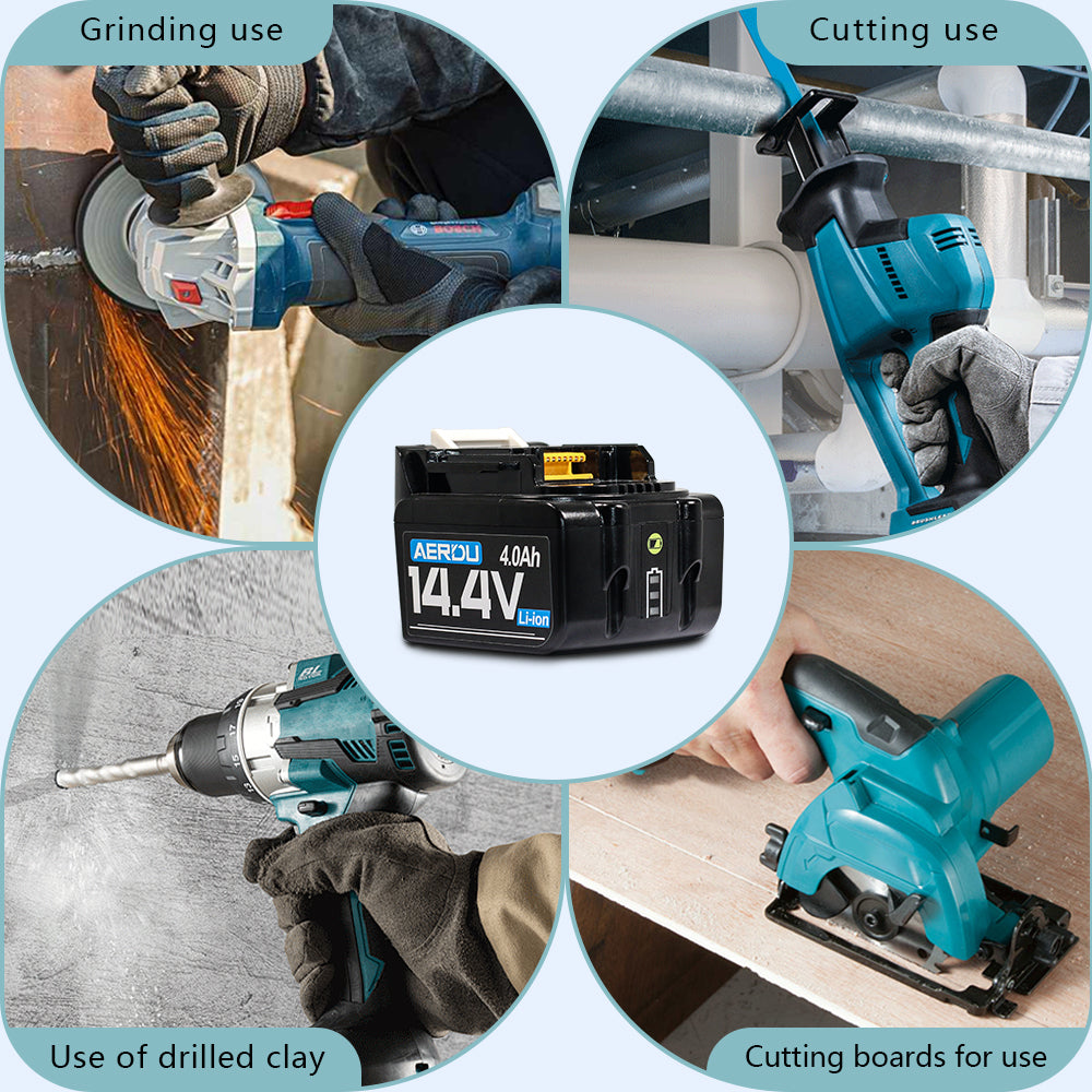 For Makita 14.4V 4.0Ah 8-Cell Battery | High-Performance Replacement for Power Tools