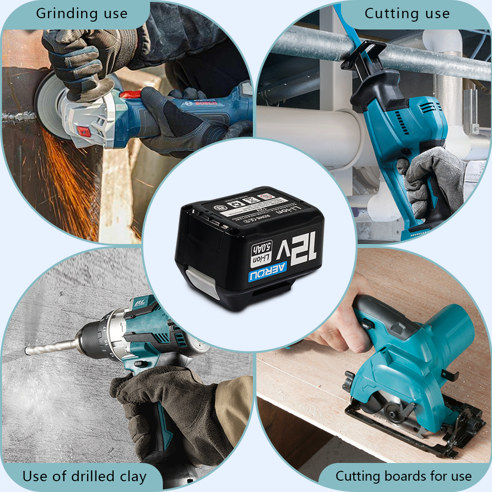 Power Tools Battery - Li-Ion, 12V, 5000 mAh, Ultra High Capacity Battery - Replacement for Makita BL1021B Battery