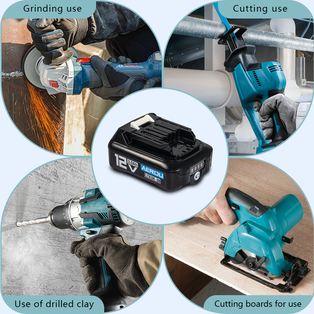 3.0Ah 12 Volt BL1830B Battery Replacement for Makita 18V Battery Lithium ion BL1041B (BL1021B) BL1021B BL1015 BL1016 BL1020B with LED Indicator