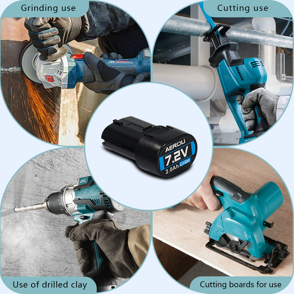 For Makita 7.2V 2.0Ah Lithium-Ion Battery Replacement for Power Tools