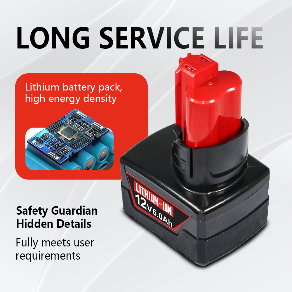 12V 6.0Ah For Milwaukee M12 Battery 12Volt Extended Capacity 48-11-2460