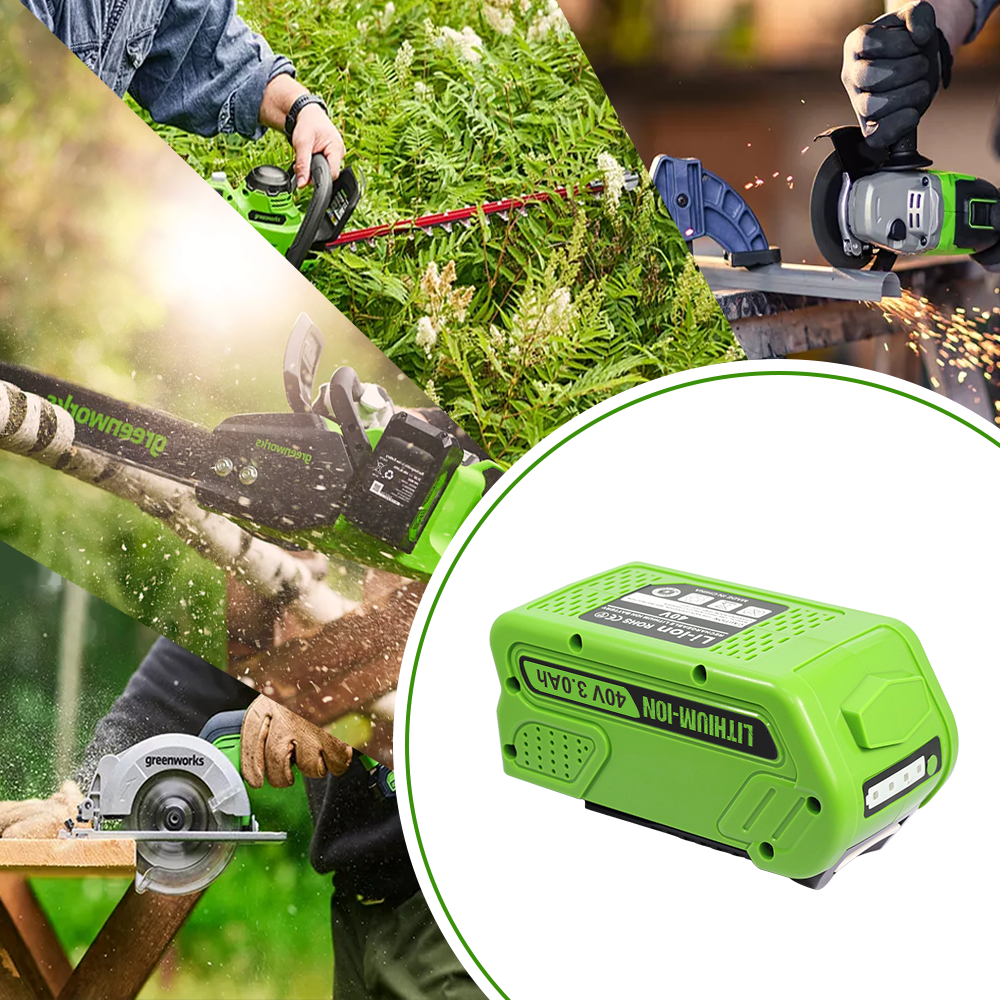 For GreenWorks 40V 20-Cell 3.0A Battery – Compatible with G-MAX Drills/Grass Trimmers