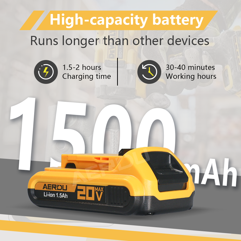 20V 1,5Ah for Dewalt DCB203 litiumionbatteripakke for DCD771 DCD790 DCF885