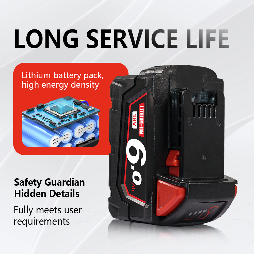For Milwaukee 18V 6.0A Battery – Max Power for M18 Concrete Drills/Hedge Trimmers