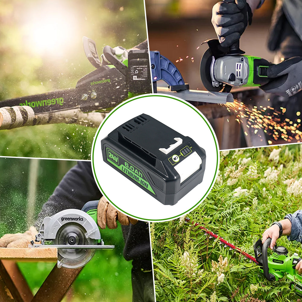 24V 6.0Ah For Greenworks 24 Volt Lithium Battery 20302 20672 20202 20322 20262 20292