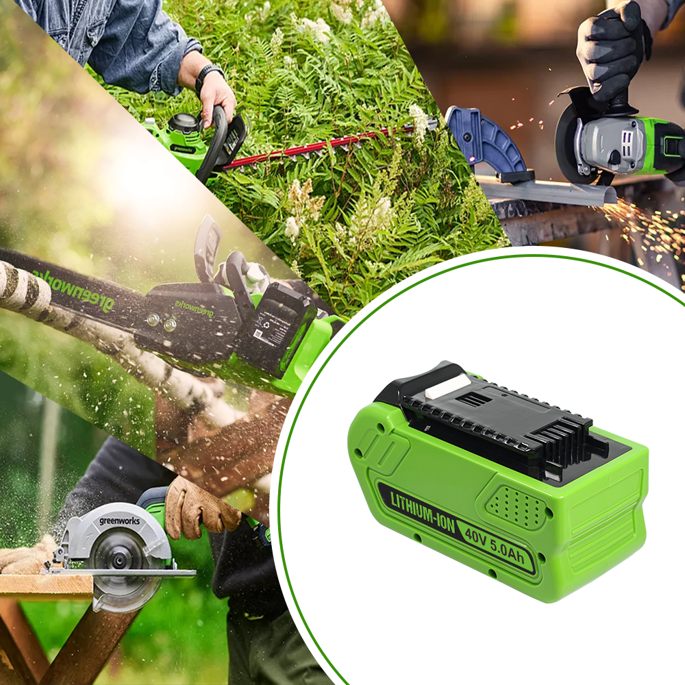 5.0Ah Lithium Battery For GreenWorks 40V 20-Cell 5.0A Battery – High-Performance for G-MAX Lawn Mowers/Grinders 29462 29482 29252 29472