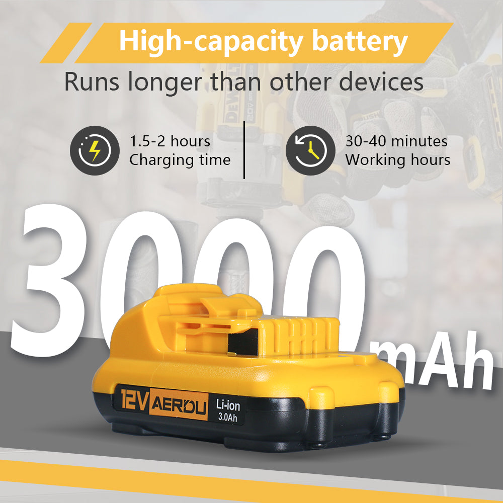 3.0Ah For DEWALT DCB120 DCB127 12V VOLT MAX Lithium Ion Battery DCB120B