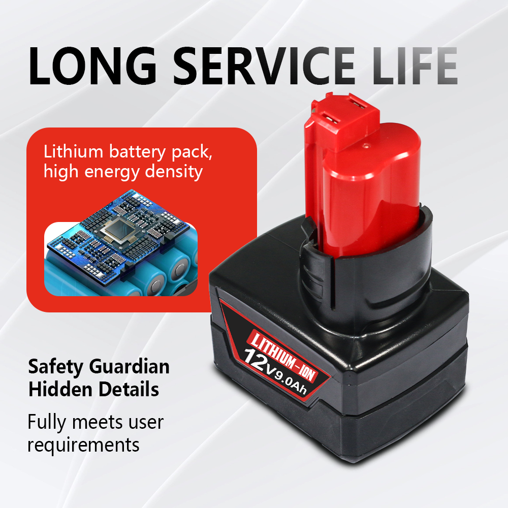 For Milwaukee M12 12-Volt Lithium-Ion Compact Battery Pack 9.0Ah