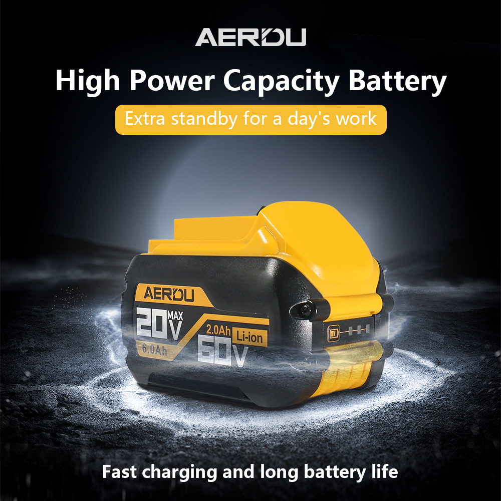 For Dewalt 20V-60V 6.0A-2.0A Battery – Long-Runtime for Impact Drivers/Trimmers, Worldwide Compatibility