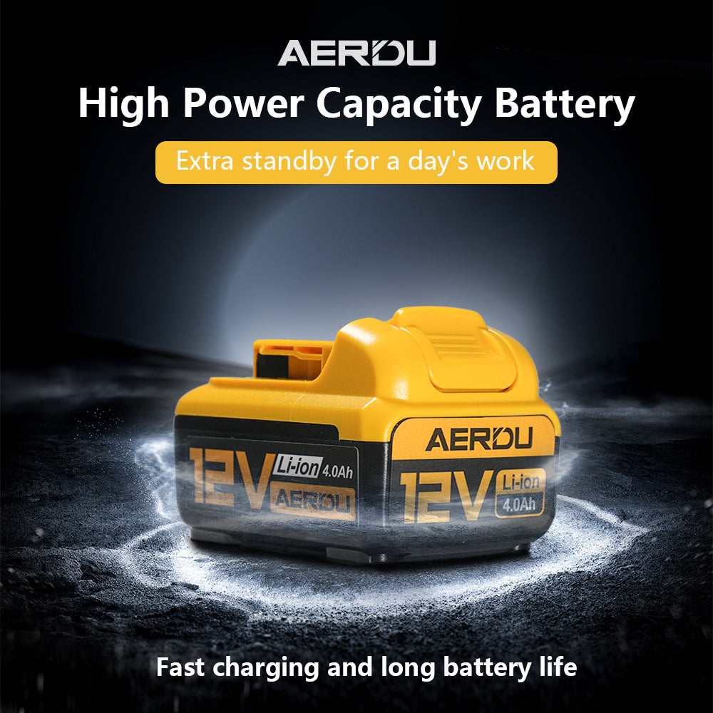 For Dewalt 12V 6-Cell 4.0A Battery – Long-Runtime for Impact Drivers/Trim Routers, Worldwide Use