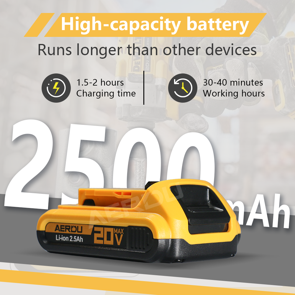 For Dewalt DCB201 20V 2.5 An LITHIUM Battery Pack DCB207 DCB203