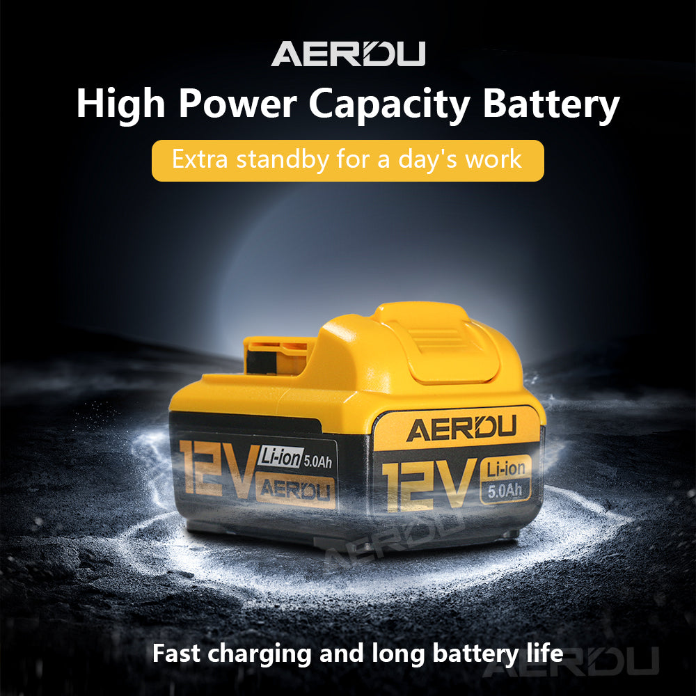 For Dewalt 12V 6-Cell 5.0A Battery – High-Performance for Heavy-Duty Impact Drivers/Rotary Tools
