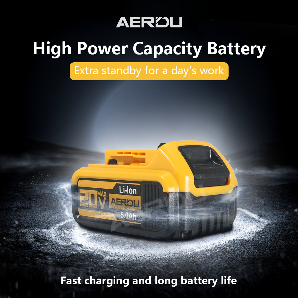 20V Max 5.0Ah Lithium-ion Battery For Dewalt DCB206 DCB205 20 Volt