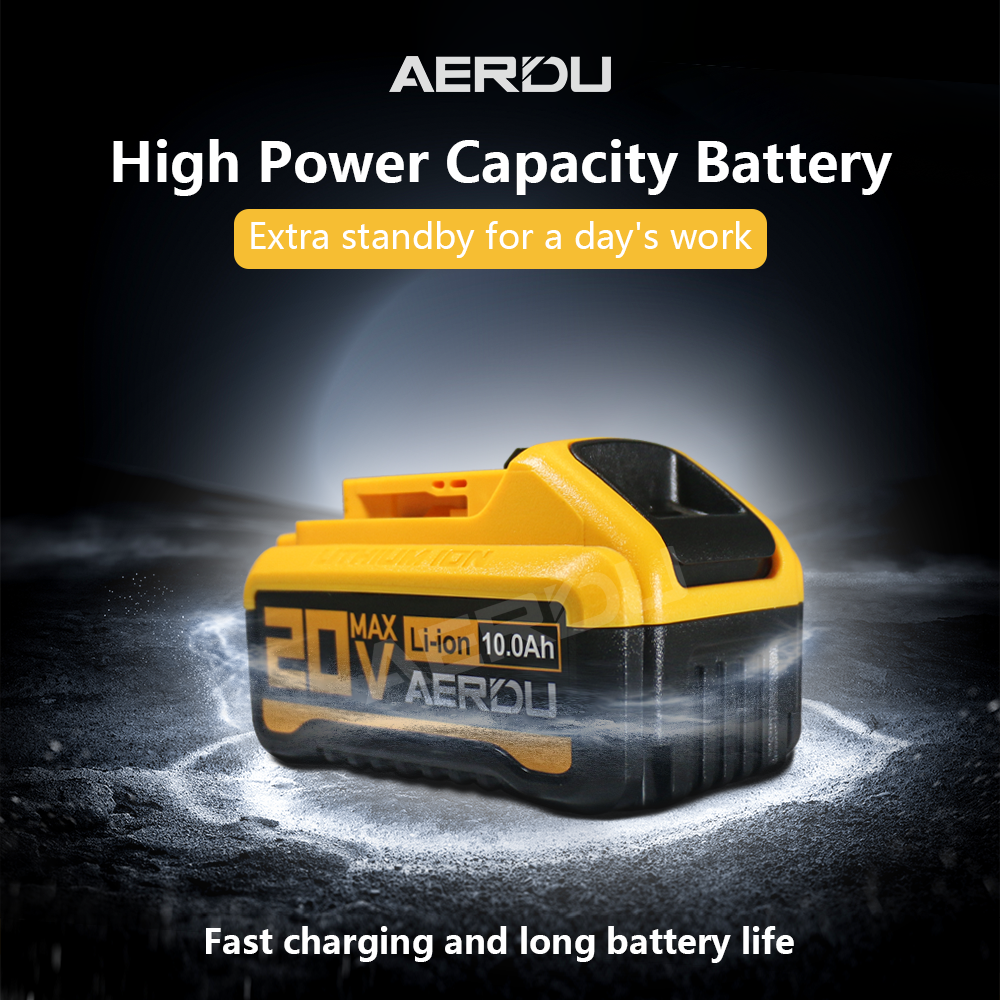 Battery Pack 10.0Ah DCB200 Lithium-ion for Dewalt 20V DCB206-2 DCB205-2 DCB204-2