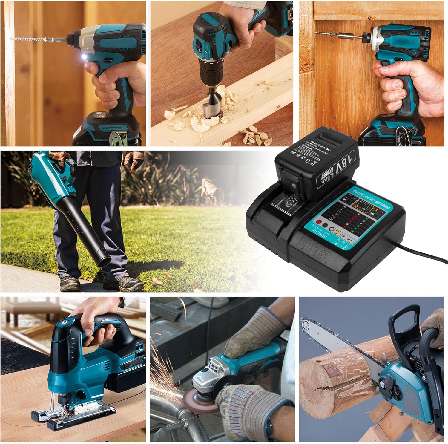 For Makita DC18RC EU 18V 3A Lithium-Ion Tool Battery Charger LXT BL1860 BL1850 BL1830 with display USB interface