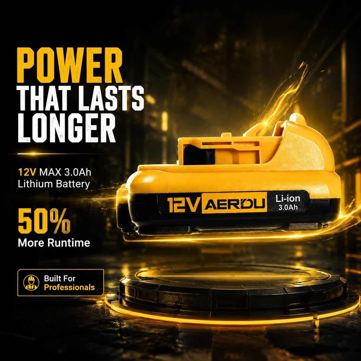 AERDU 12V Max 3.0Ah Replacement Battery for DeWalt 12V Tools, Powered by Samsung Cells, DCB120 DCB127 Compatible