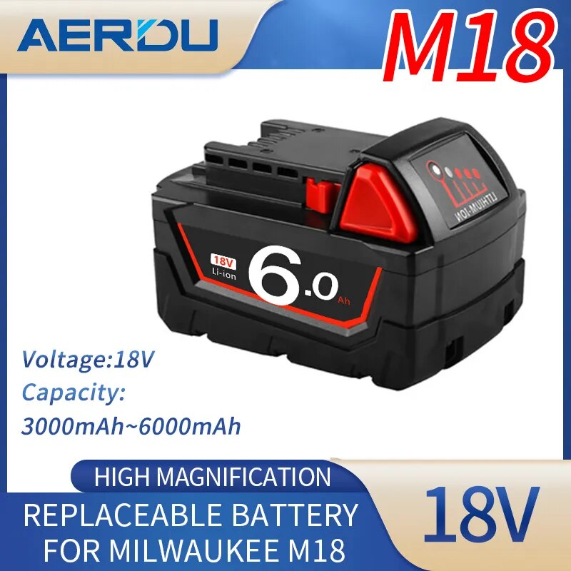 Original 18V 6.0Ah Replacement Lithium Ion Battery For Milwaukee M18 Power Tool Batteries 48-11-1815 48-11850 48-11860 Z50
