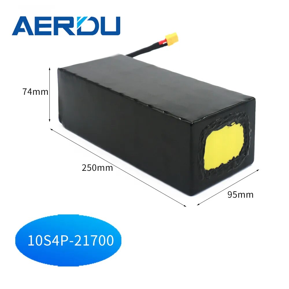 AERDU 36V 48V 20Ah 25Ah 30Ah 21700 5000mAh Battery Pack for Electric Bicycle Ebike Scooter Motor Wheelchair With 30A BMS 50E