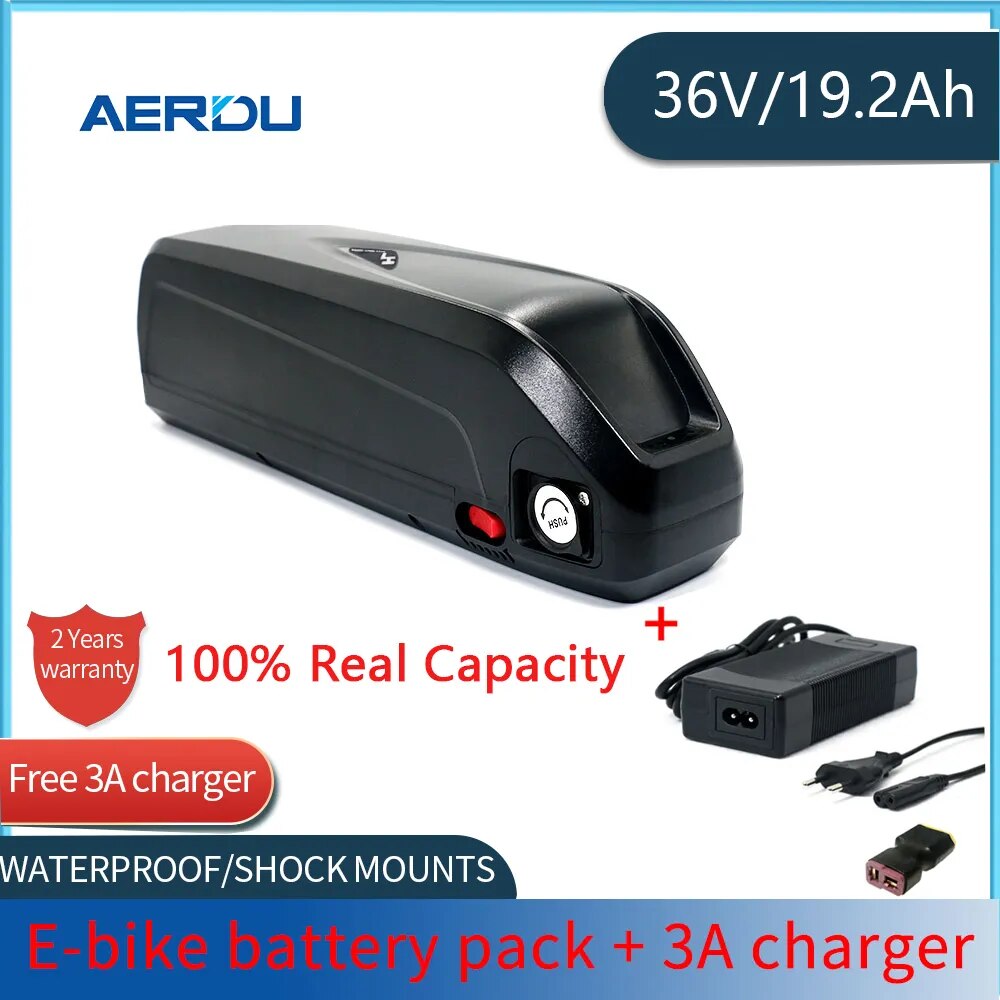 Originalt 48V 36V elsykkelbatteri 19ah 16ah 13ah 12ah 10ah 48V Hailong 1000W 750W 500W 18650 celler pakke elsykkel litiumion 