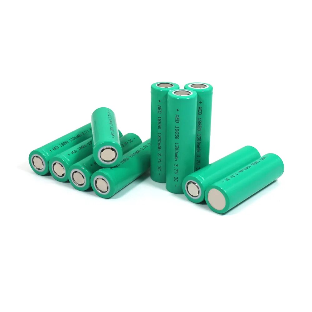 AERDU 18650 Rechargeable Lithium Battery 3.7V1300mAh 4.2VLi-lon New For Strong Light Flashlight Small Fan Replace Device