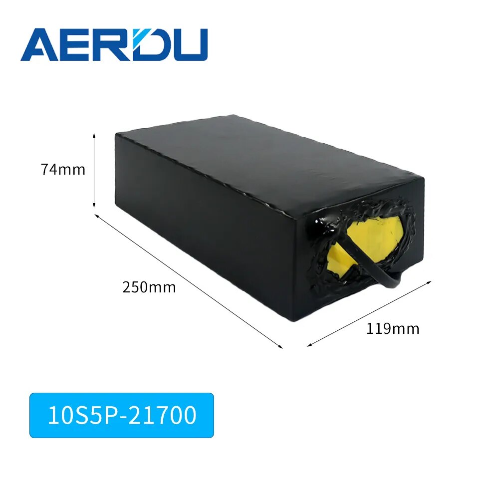 AERDU 36V 48V 20Ah 25Ah 30Ah 21700 5000mAh Battery Pack for Electric Bicycle Ebike Scooter Motor Wheelchair With 30A BMS 50E
