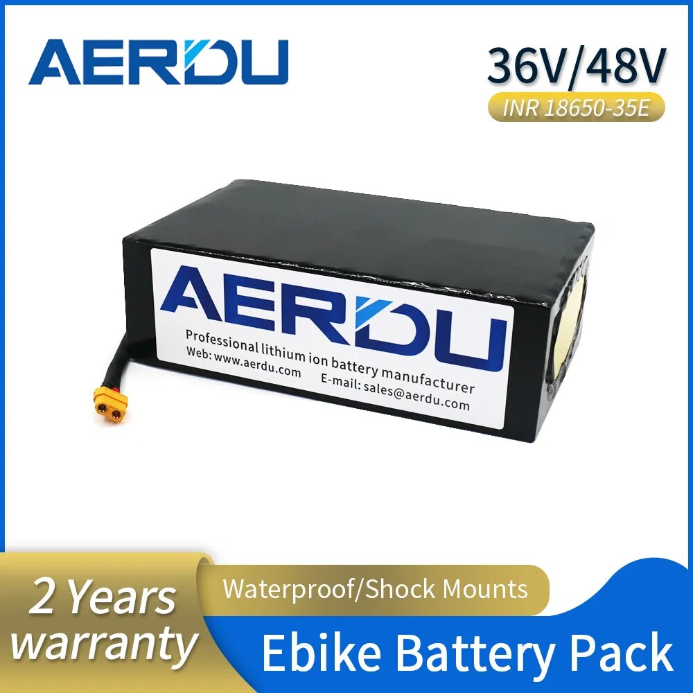 AERDU 36V batteri 36V elsykkelbatteri 42V 9ah-30ah 18650 21700 kraftig batteripakke for motorsykkel og scooter med BMS 30A 