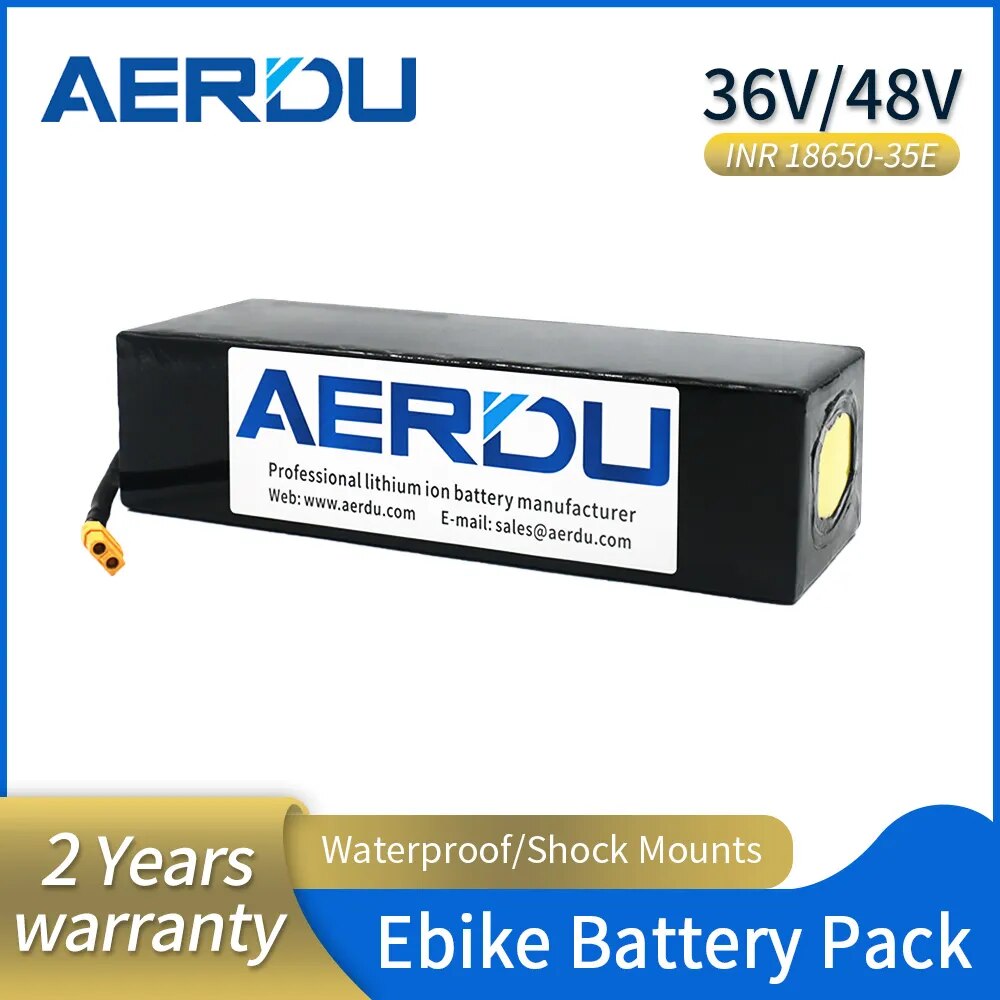 AERDU 48V 20ah 14ah 12.8ah 10.4ah 8ah 6ah Høyeffekts elsykkelbatteri 54.2V 18650 21700 litiumbatteri med 30A BMS 