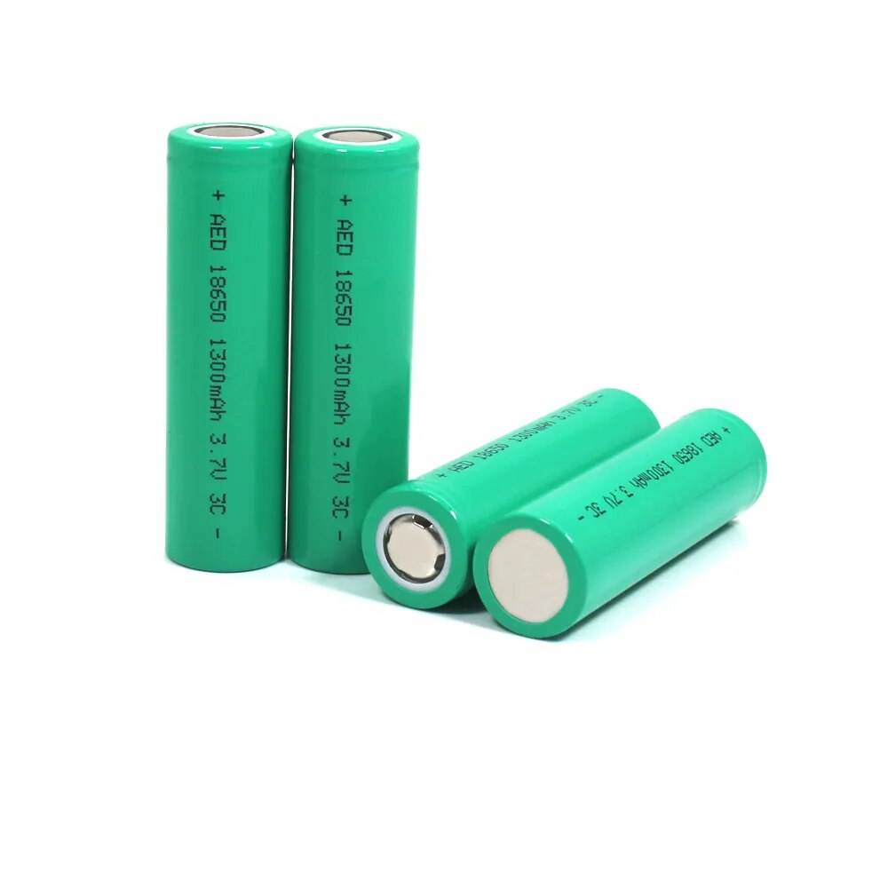 AERDU 18650 Rechargeable Lithium Battery 3.7V1300mAh 4.2VLi-lon New For Strong Light Flashlight Small Fan Replace Device